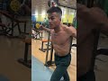 workout at gym hall upper body