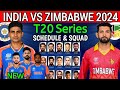 India vs Zimbabwe T20 Series 2024 | India vs Zimbabwe T20 Squad 2024|Ind vs Zim T20 Squad 2024