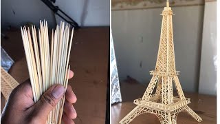 How to make an Eiffel Tower with wooden sticks DIY