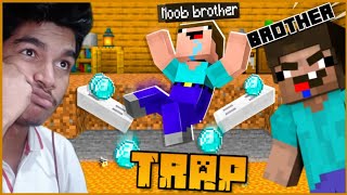 MAKING TRAPS IN MY BROTHER HOUSE MINECRAFT | TROLLING BROTHER | FOXIN