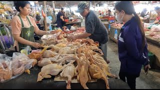 Boeng Chhouk Market @ Battambang Province   Routine Fresh Foods \u0026 People Activities