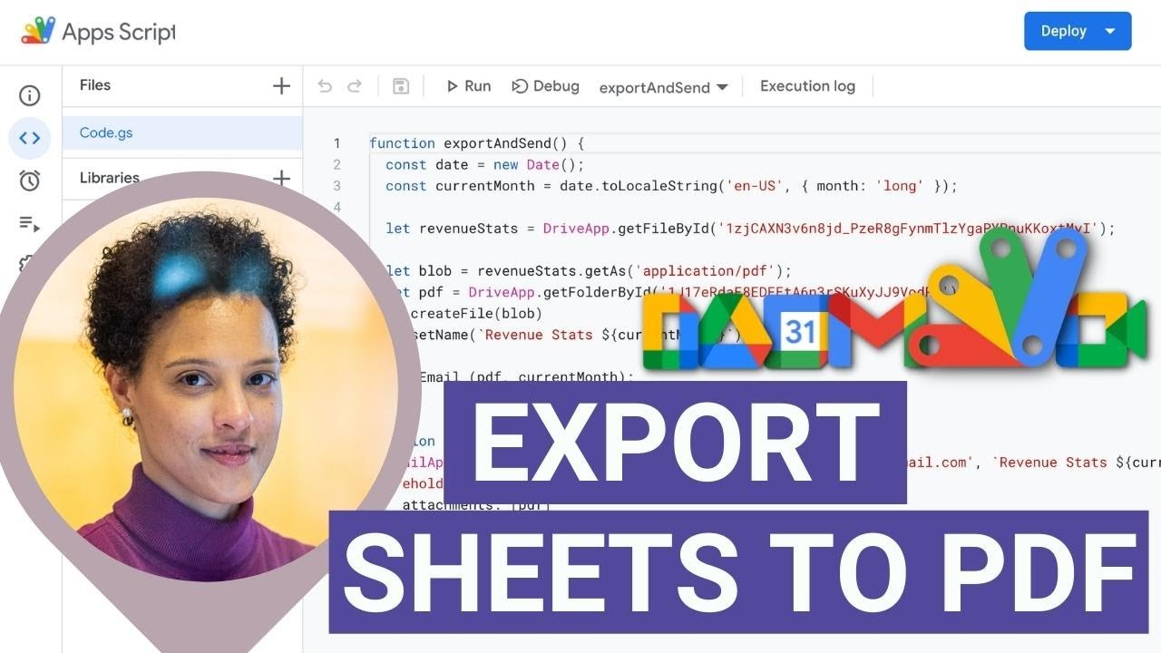 Google Apps Script: How To Export Google Sheets As PDF - YouTube