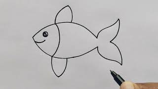Fish Drawing Easy | how to draw fish from beginners
