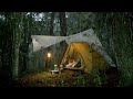 SOLO CAMPING HEAVY RAIN AND THUNDERSTORMS - RELAXING CAMPING IN THE RAIN - ASMR