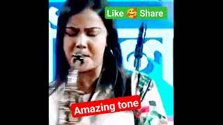 Saxophone🎷music Queen👑lipika🥰 Amazing tone🤩Viral tone❤️trending music lipika samanta 🥰‼️#funny