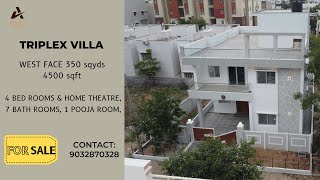 Premium TRIPLEX VILLA for Sale @ YAPRAL | HYDERABAD | Awesome Avenues