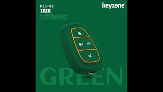 Keyzone striped silicone key cover: Tata Nexon Harrier Punch Safari Tigor Altroz smart key (KZS02)