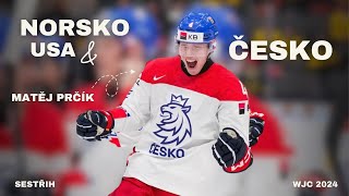 ČESKO vs USA/NORSKO || Matěj Prčík sestřih z utkání - wjc 2024 || HD #u20