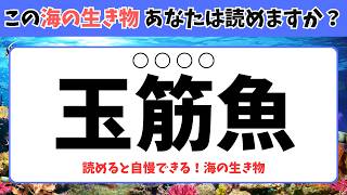 【難読漢字】あなたは読めますか？海の生き物の漢字クイズ20問！