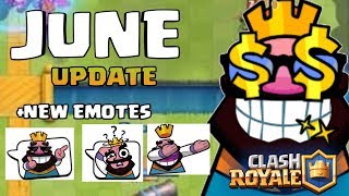 CLASH ROYALE JUNE UPDATE |NEW CARDS|NEW EMOTES AND MORE