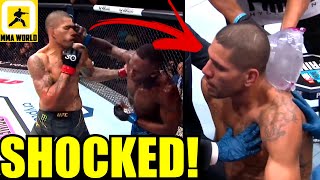 Alex Pereira's first reaction after getting brutally getting KO'ed by Israel Adesanya,UFC 287,Dana