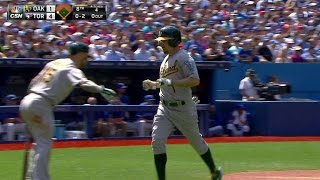 OAK@TOR: Canha knocks in Burns with groundout in 8th