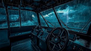 Sleep Deeply with Ocean Thunderstorm | Loud Waves and Rain on a Stormy Night