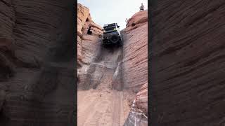 SUV goes up steep incline