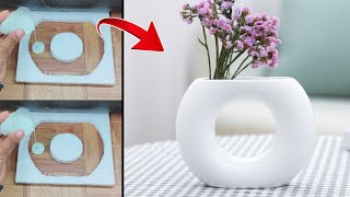 white cement craft ideas // Pop craft // showpiece // flower pot