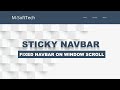 Sticky Navigation Bar On Scroll Using  Javascript | Fixed Navbar on Scroll | Shrinking Navbar