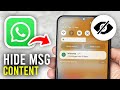 How To Hide WhatsApp Message Content In Notification Bar On Android - Full Guide