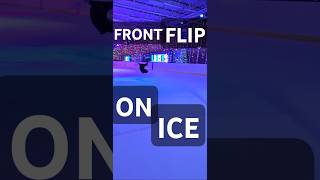 Front flip on ice #shorts #iceskating #parkour #frontflip