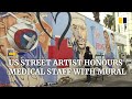 Covid-19: US street artist honours frontline medical workers with mural