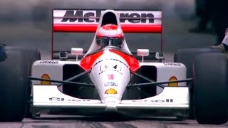 Jenson Button drives Senna's McLaren MP4/6
