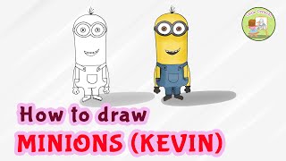 How To Draw MINIONS (KEVIN)| Easy Step-by-Step Drawing Tutorial for Kids