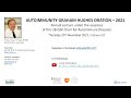 AUTOIMMUNITY ORATION: GRAHAM HUGHES ORATION