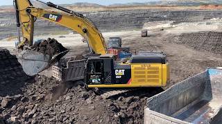 Caterpillar 352F Excavator Working on Double Bench– Overburden Removal  On A Massive Mine- Ascon Ltd
