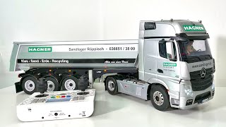 RC MERCEDES BENZ ACTROS HALFPIPE SEMI TRAILER TIPPER//UNBOXING SEMI TRAILER MB ACTROS//FLIGEL