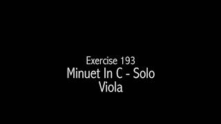 Exercise 193 Minuet In C   Solo Viola