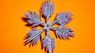 3D origami snowflake made of paper tutorial