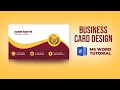 How to Create Business Card Design in MS Word | Microsoft Word Visiting Card Design tutorial