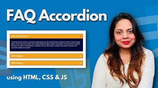 FAQ Accordion using HTML CSS and JavaScript || DesignWithRehana