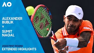 Alexander Bublik v Sumit Nagal Extended Highlights | Australian Open 2024 First Round