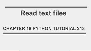 Read Text Files - Python tutorial 213