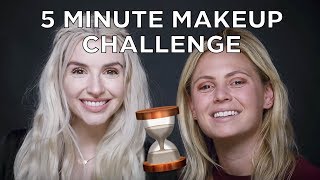 5 minute makeup challenge with Jen \u0026 Deanna!