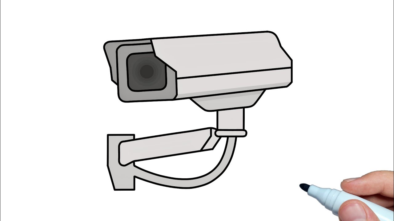 How To Draw A Cctv Camera Step By Step Drawing Security Camera Youtube