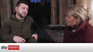 War in Ukraine: Sky's Alex Crawford's interview with Volodymyr Zelenskyy in full