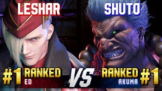 SF6 ▰ LESHAR (#1 Ranked Ed) vs SHUTO (#1 Ranked Akuma) ▰ High Level Gameplay