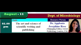 ILLUMINISMO 2021-The Art and Science of Scientific writing and publishing-Dr.Applonia Josephine Rose