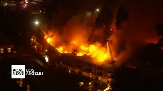 Firefighters battle massive Third Alarm fire at apartment complex in Lomita