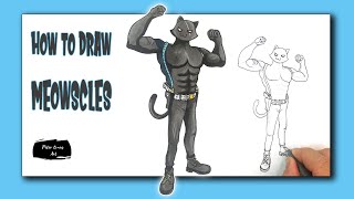 How to Draw Shadow Meowscles from Fortnite