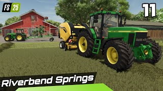 Grasbalen Persen & Inwikkelen Met De Nieuwe Trekker | Riverbend Springs #11 | FS25