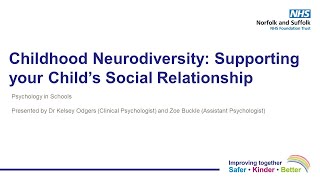 Childhood Neurodiversity: Supporting Social Relationships