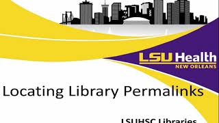 Locating Library Permalinks