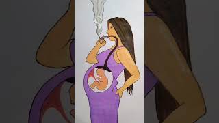Stop smoking and save your baby  #rifanaartandcraft #shorts #youtubeshorts #animation #smoking