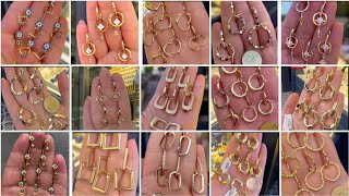 Iraq Gold jewellery collection Stylish gold  Hoops Earrings Designs with price / Fancy Earrings