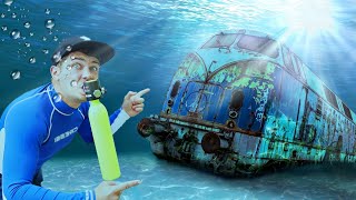 Found a Train Underwater in the river while scuba diving!