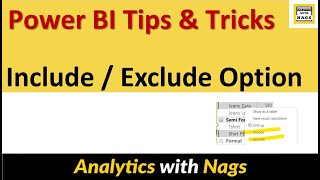 What is Include and Exclude Option in Power BI Visuals | Power BI Tips and Tricks