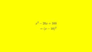 How to Solve x^2 - 20x + 100 Step by Step Tutorial