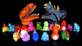 20 DINOSAURS: T-REX, GODZILLA, SPINOSAURUS, DILOPHOSAURUS, TRICERATOPS, ANKYLOSAURUS \u0026 V.V. ASMR DK